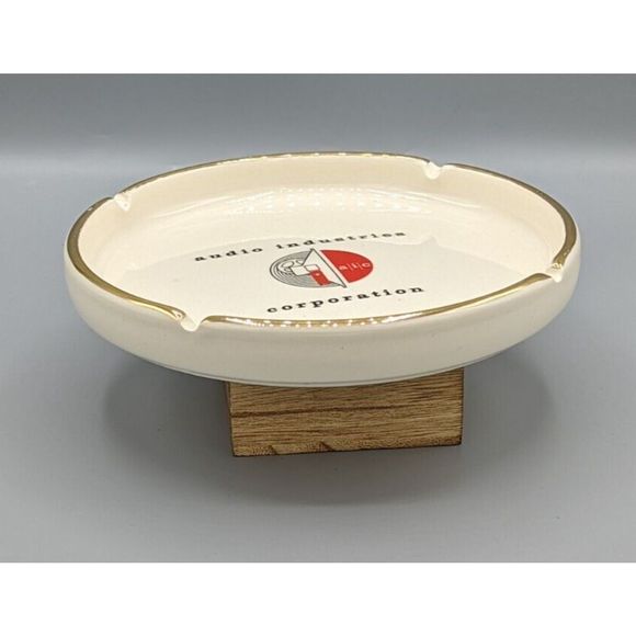 Vtg Smoking ASHTRAY Cigar Ash Tray Advertising Promo Gold Audio - Picture 5 of 5